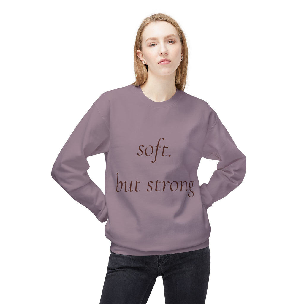 Soft But Strong Crewneck Sweatshirt — Inspirational Neutral Fleece