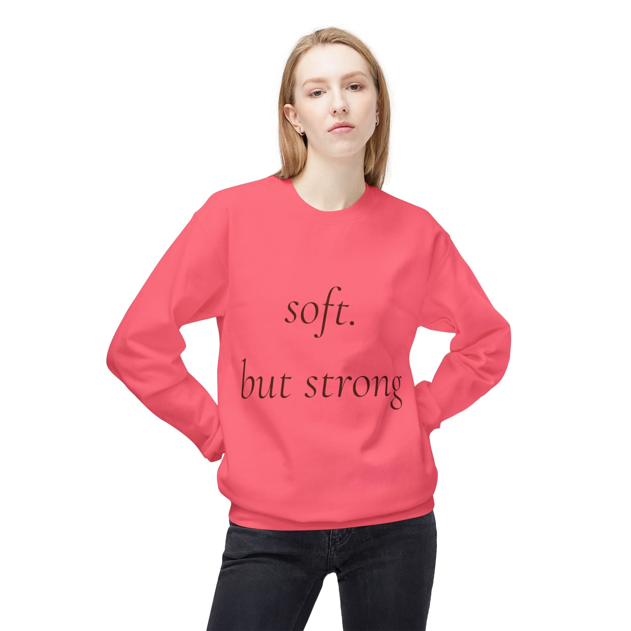 Soft But Strong Crewneck Sweatshirt — Inspirational Neutral Fleece